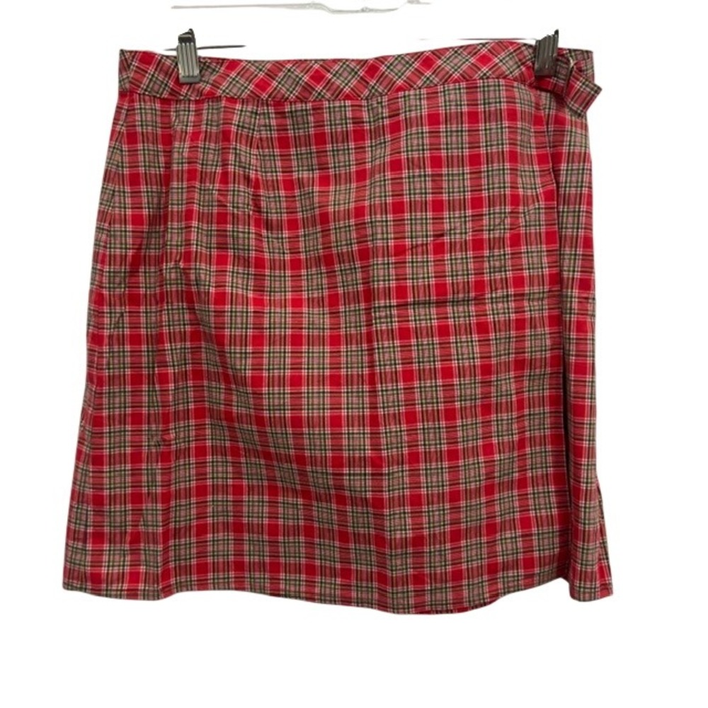 Gap Tartan Plaid Mini Skirt Vintage 90s Cotton Side Zip Pocket Academia Sz 10